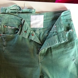 MOTHER Light Green Jeans, straight leg